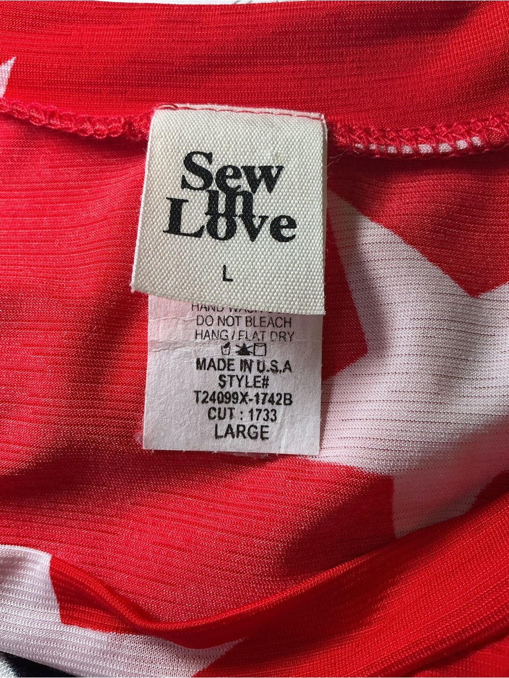 Sew  In Love Patriotic Stars & Stripes Top Large Made in USA America 250 - Picture 3 of 9